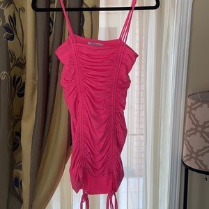 Pink fitted mini dress